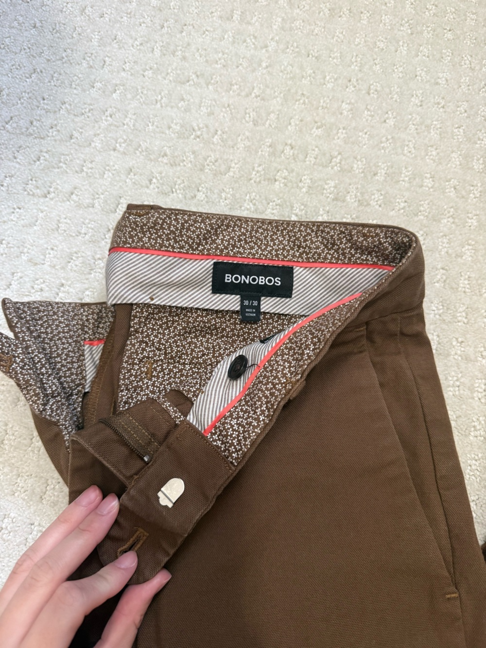 Bonobos Brown Men's Chinos with Contrast Trim